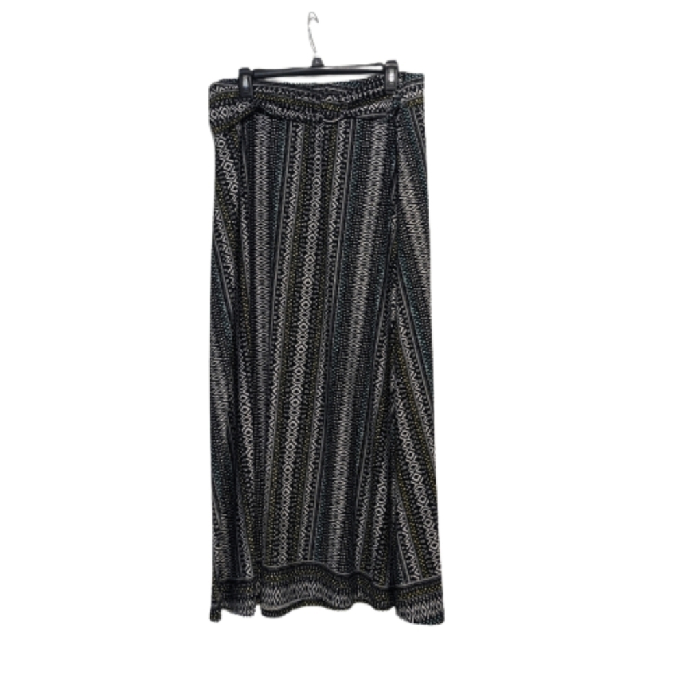 4/$25 Robert Louis Black Printed Maxi Skirt - Sz L